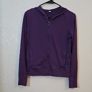 Uniqlo Deep Purple Zip-Up Lightweight Hoodie, Womens Medium